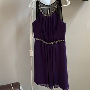 Elegant Purple Sleeveless Dress